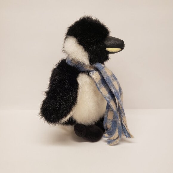 Boyds Bears Penguin Plush Sillie Waddlewalk Plaid Scarf Bean Bag Stuffed Animal - Picture 2 of 8